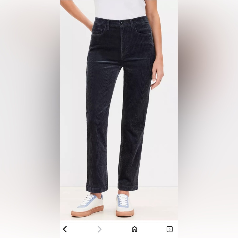 LOFT Black Straight Leg Corduroy Jeans